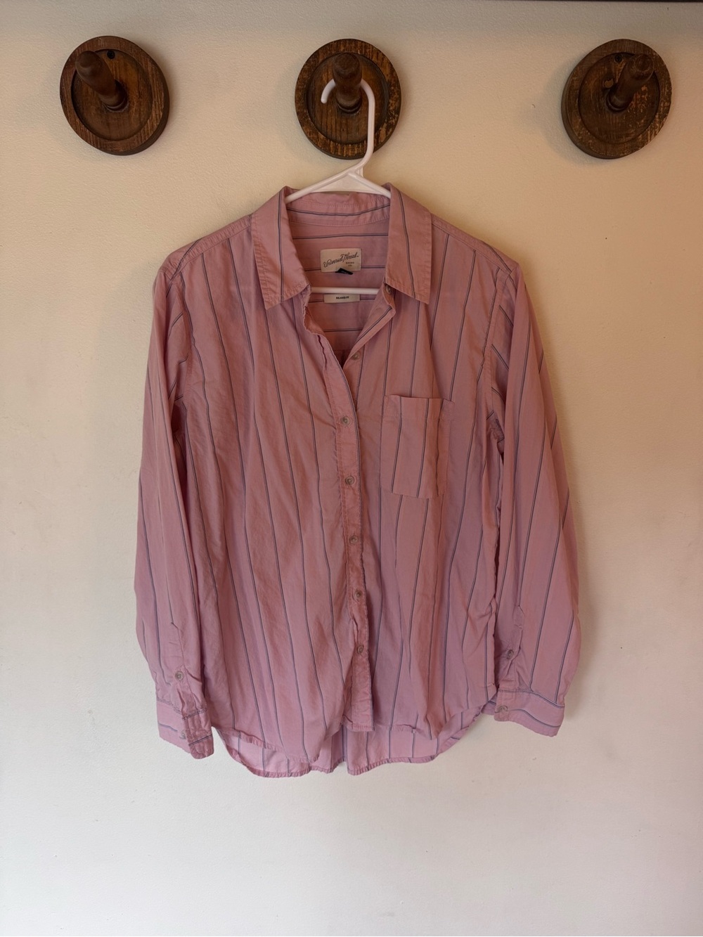 Universal Thread Pink Striped Relaxed fit Button-Down Shirt size small